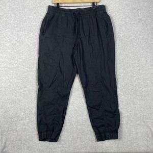 Athleta Retreat Linen Ankle Pants  Womens L Black  Minimalist Coastal Travel